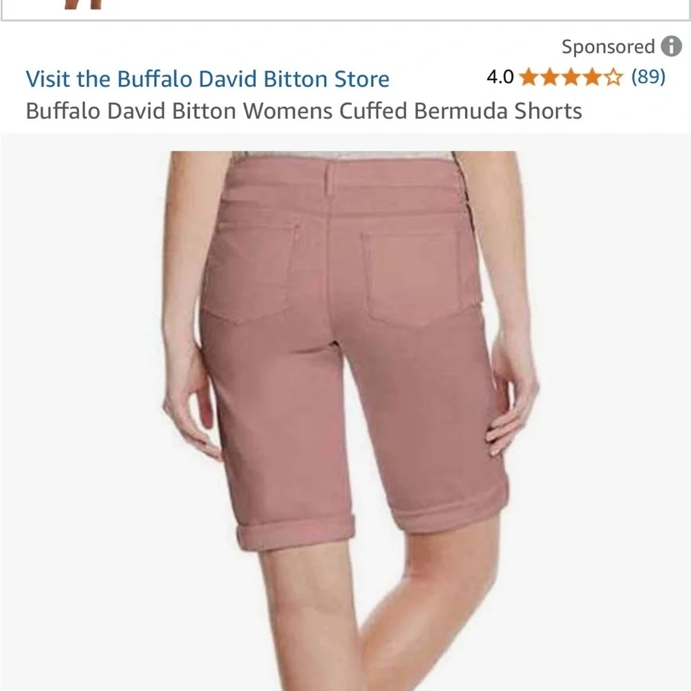 Buffalo David Women's Cuffed Bermuda Shorts,14/34 NWT MODEST